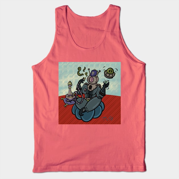 SpaceGal Hookah Time Tank Top by BowlerHatProductions